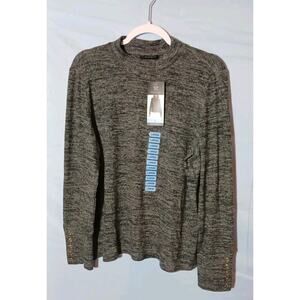 Rafaella Sweater Charcoal Tweed Heather Gray Knit Super Soft Size Large NWT